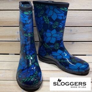 Sloggers Waterproof Floral Rain Mud Muck Garden Boots Size 9
